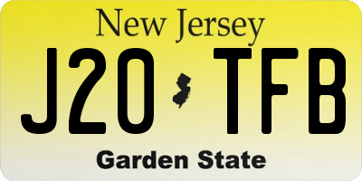 NJ license plate J20TFB