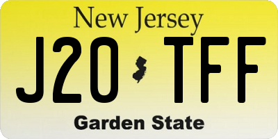 NJ license plate J20TFF