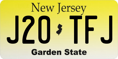NJ license plate J20TFJ