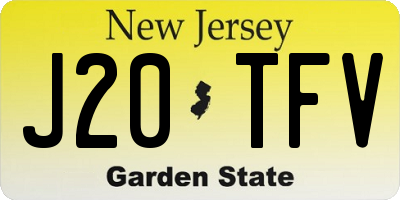 NJ license plate J20TFV