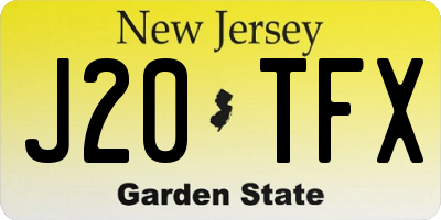 NJ license plate J20TFX