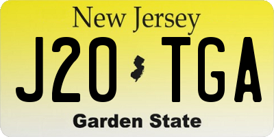 NJ license plate J20TGA