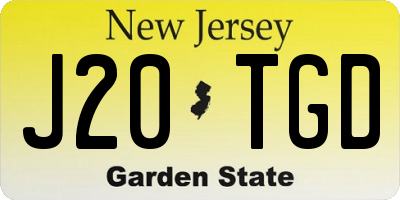 NJ license plate J20TGD