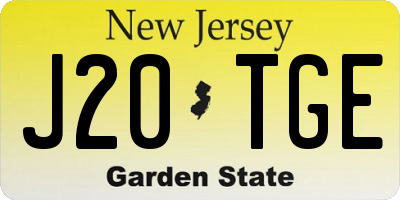 NJ license plate J20TGE