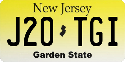 NJ license plate J20TGI