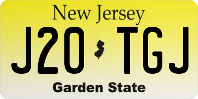 NJ license plate J20TGJ