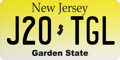 NJ license plate J20TGL