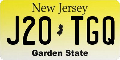 NJ license plate J20TGQ