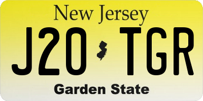 NJ license plate J20TGR