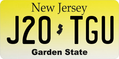 NJ license plate J20TGU