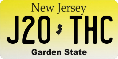 NJ license plate J20THC