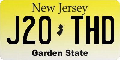 NJ license plate J20THD