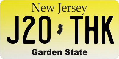 NJ license plate J20THK