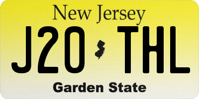 NJ license plate J20THL
