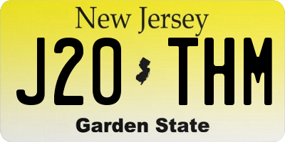 NJ license plate J20THM