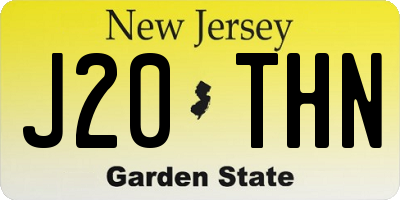 NJ license plate J20THN