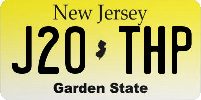 NJ license plate J20THP
