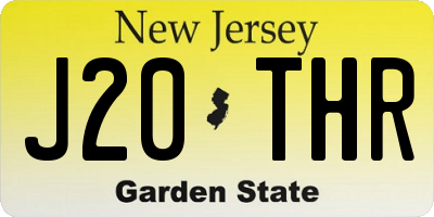 NJ license plate J20THR