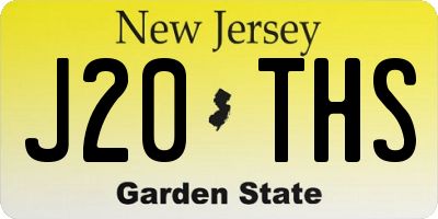 NJ license plate J20THS