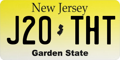 NJ license plate J20THT