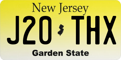 NJ license plate J20THX