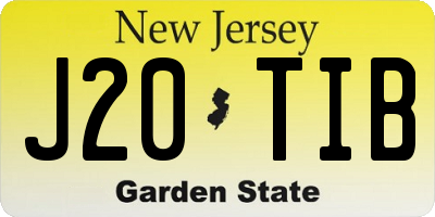 NJ license plate J20TIB