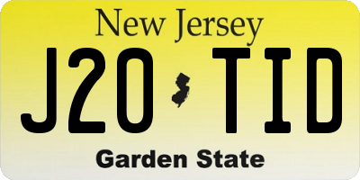 NJ license plate J20TID