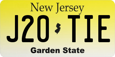 NJ license plate J20TIE