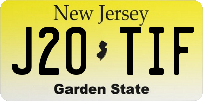 NJ license plate J20TIF