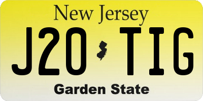 NJ license plate J20TIG