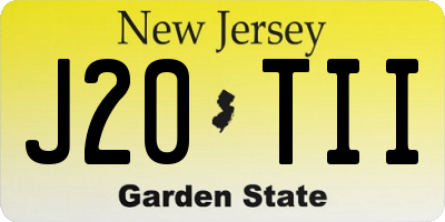 NJ license plate J20TII
