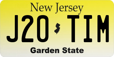 NJ license plate J20TIM
