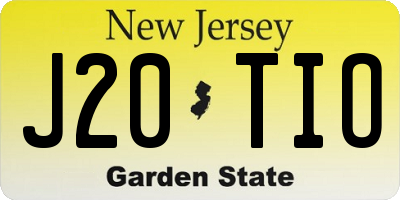 NJ license plate J20TIO