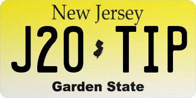NJ license plate J20TIP
