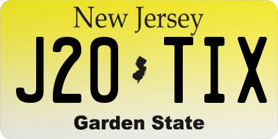 NJ license plate J20TIX