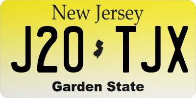 NJ license plate J20TJX