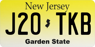 NJ license plate J20TKB