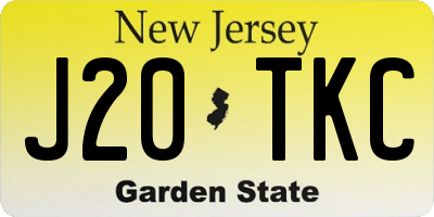 NJ license plate J20TKC