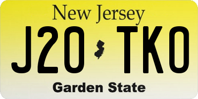 NJ license plate J20TKO
