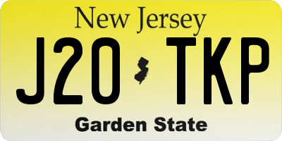 NJ license plate J20TKP
