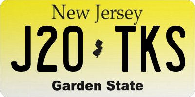 NJ license plate J20TKS