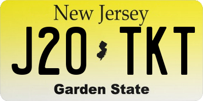 NJ license plate J20TKT