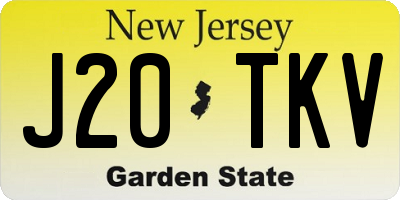 NJ license plate J20TKV