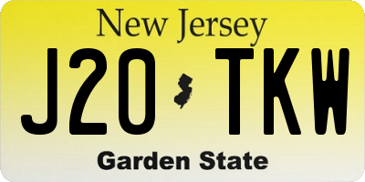 NJ license plate J20TKW
