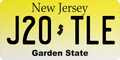 NJ license plate J20TLE