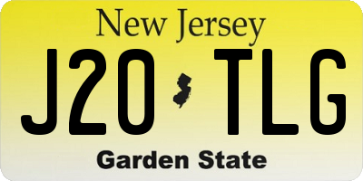NJ license plate J20TLG