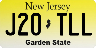 NJ license plate J20TLL