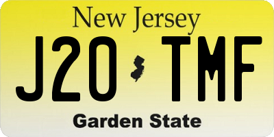 NJ license plate J20TMF
