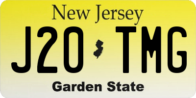 NJ license plate J20TMG
