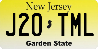 NJ license plate J20TML